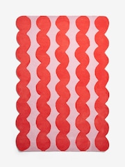 Eleanor Bowmer Pink Wavey Stripe Wool Rug - Image 5 of 5