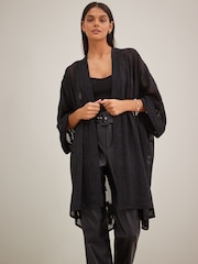 Black Burnout Longline Kimono Cover-Up - Image 2 of 7