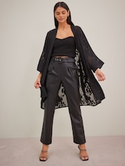 Black Burnout Longline Kimono Cover-Up - Image 3 of 7