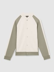 Reiss Pelham Interlock Colour-Block Bomber Jacket - Imagen 2 de 7