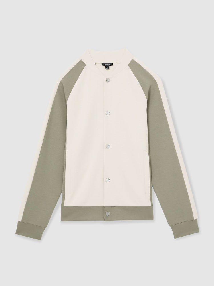 Reiss Pelham Interlock Colour-Block Bomber Jacket - Imagen 2 de 7 Reiss Pelham Interlock Colour-Block Bomber Jacket - Imagen 2 de 7