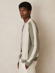Reiss Pelham Interlock Colour-Block Bomber Jacket - Imagen 3 de 7