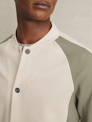 Reiss Pelham Interlock Colour-Block Bomber Jacket - Imagen 4 de 7