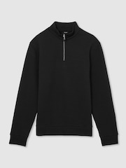 Reiss Washed Black Ashby Half-Zip Funnel-Neck Jumper - Image 2 of 6