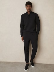 Reiss Washed Black Ashby Half-Zip Funnel-Neck Jumper - Image 3 of 6