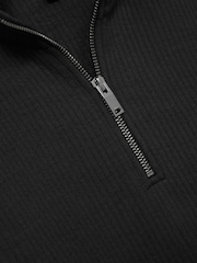 Reiss Washed Black Ashby Half-Zip Funnel-Neck Jumper - Image 6 of 6