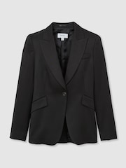 Черный - Reiss Millie Single-Breasted Peak-Lapel Tailored Blazer - Image 2 of 6