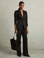 Черный - Reiss Millie Single-Breasted Peak-Lapel Tailored Blazer - Image 3 of 6