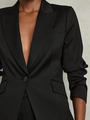 Черный - Reiss Millie Single-Breasted Peak-Lapel Tailored Blazer - Image 4 of 6