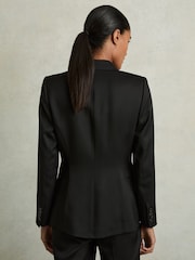 Черный - Reiss Millie Single-Breasted Peak-Lapel Tailored Blazer - Image 5 of 6