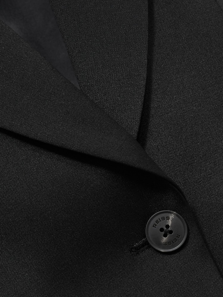 Черный - Reiss Millie Single-Breasted Peak-Lapel Tailored Blazer - Image 6 of 6