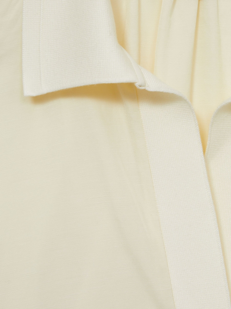 Reiss Pale Yellow Isobel Overhead Open-Collar Shirt With Linen - Image 6 of 6