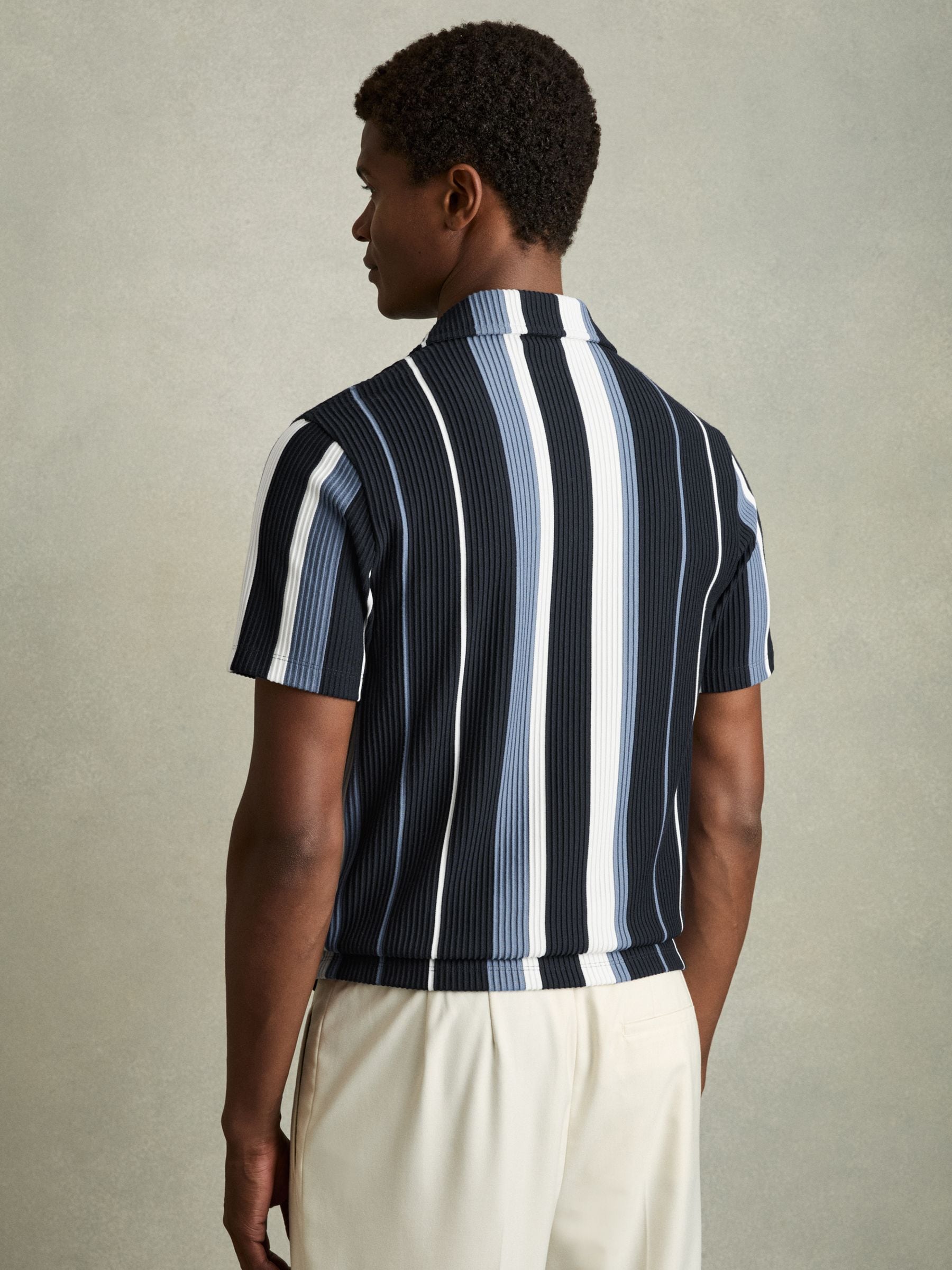 Next：日本 Reiss Albers ストライプ キューバカラー シャツ