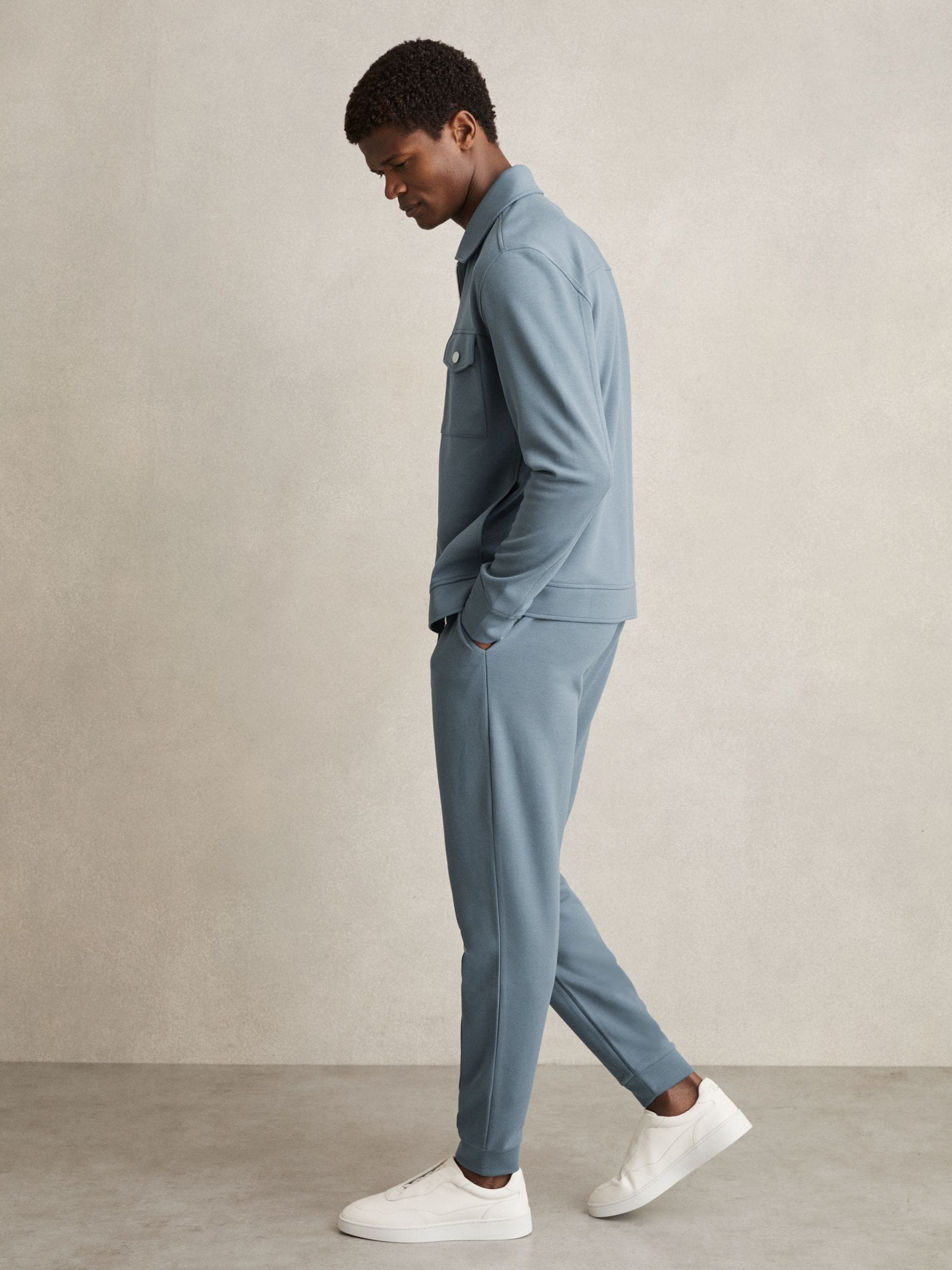 Buy Reiss Airforce Blue Medina Premium Interlock Zip-Through