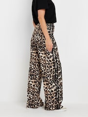 Long Tall Sally Natural Leopard Print Side Stripe Trousers - Image 3 of 5