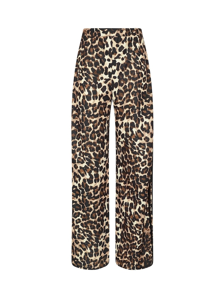 Long Tall Sally Natural Leopard Print Side Stripe Trousers - Image 5 of 5 Long Tall Sally Natural Leopard Print Side Stripe Trousers - Image 5 of 5
