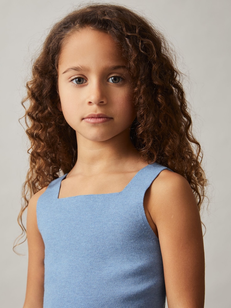 Reiss Blue Harper 4-9 yrs Compact Knit Top And Cardigan Set - Image 3 of 6