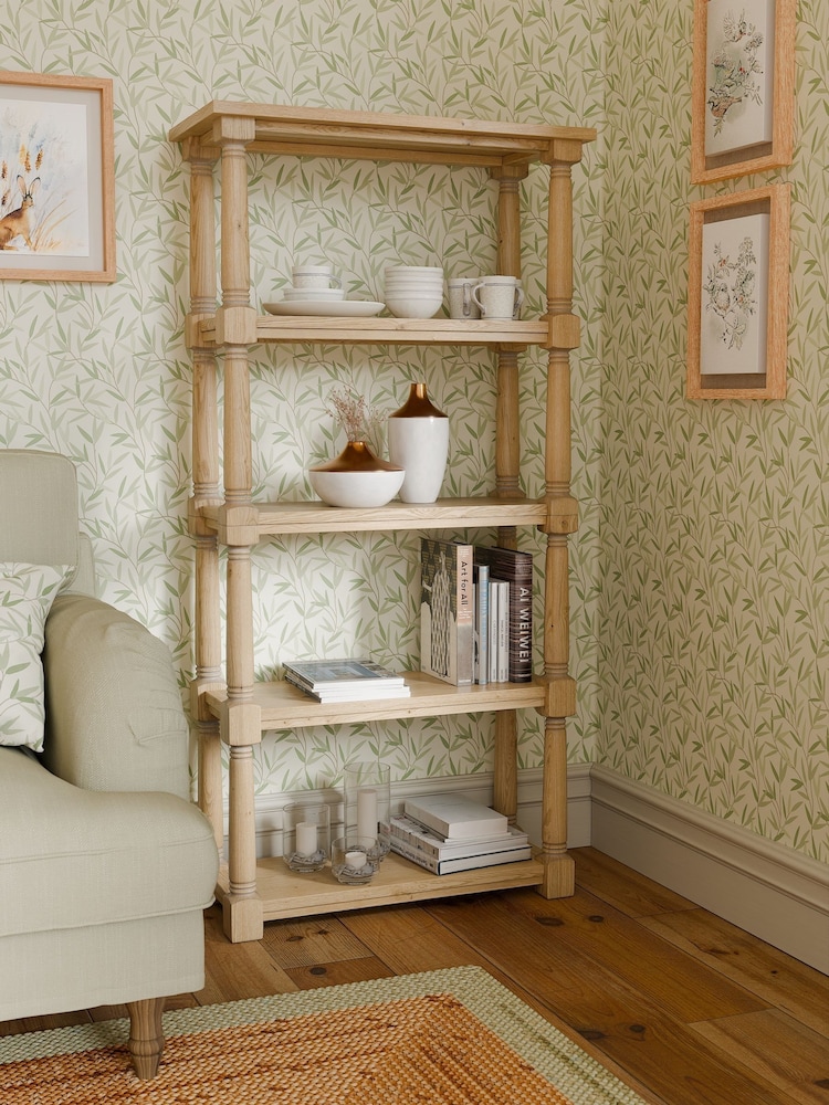 Laura Ashley Oak Wellington Open Single Bookcase - Image 1 of 4