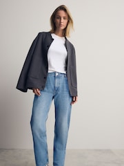 bleu foncé - Jean droit 100% coton - Image 1 de 7