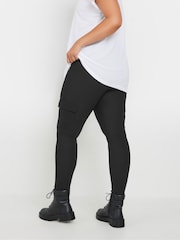 Yours Curve Black Cargo Leggings - Image 3 of 5