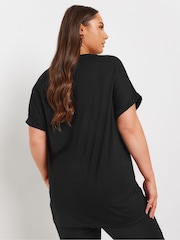 Yours Curve Black Hot Fix Grown On T-Shirt - Image 3 of 5