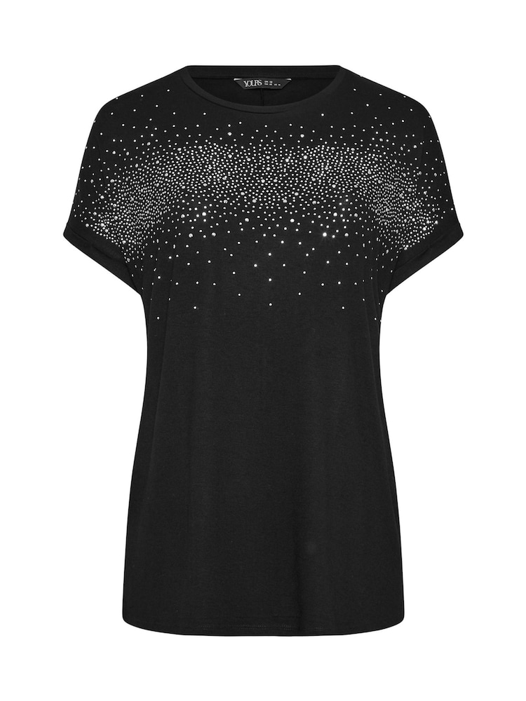Yours Curve Black Hot Fix Grown On T-Shirt - Image 5 of 5