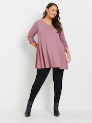 Yours Curve Pink Studded Swing Top - Image 2 of 5