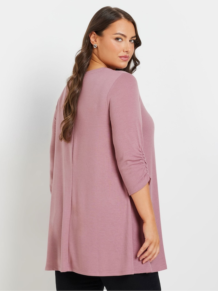 Yours Curve Pink Studded Swing Top - Image 3 of 5