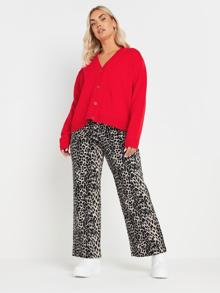 Yours Curve Red Limited Collection Button Through Cardigan - Image 3 of 5