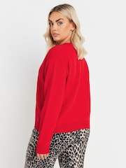 Yours Curve Red Limited Collection Button Through Cardigan - Image 4 of 5