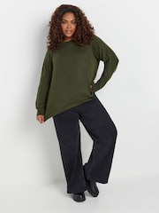 Yours Curve Green Seam Detail Jumper - Image 1 of 5