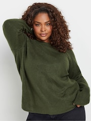 Yours Curve Green Seam Detail Jumper - Image 2 of 5