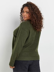 Yours Curve Green Seam Detail Jumper - Image 3 of 5