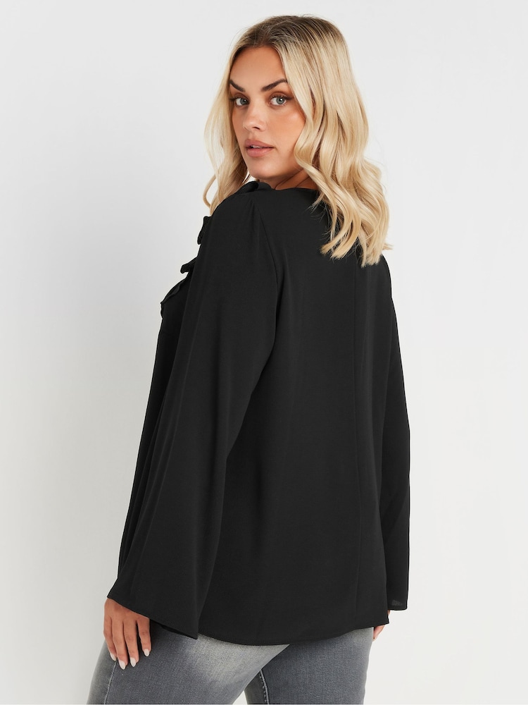 Yours Curve Black Limited Frill Cardigan - Image 3 of 5