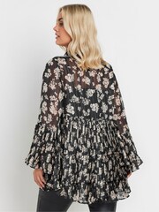 Yours Curve Black Pleated Back Shirt - Image 3 of 5