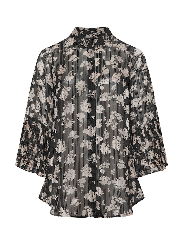 Yours Curve Black Pleated Back Shirt - Image 5 of 5