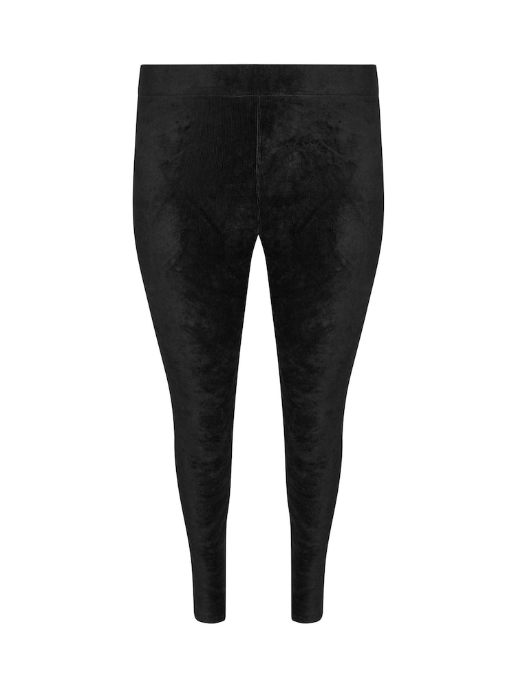 Yours Curve Black Corduroy Leggings - Image 5 of 5