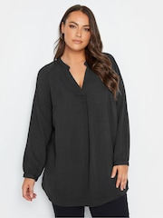 Yours Curve Black Textured Tunic - Image 1 of 5