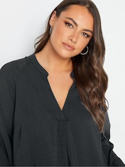 Yours Curve Black Textured Tunic - Image 4 of 5