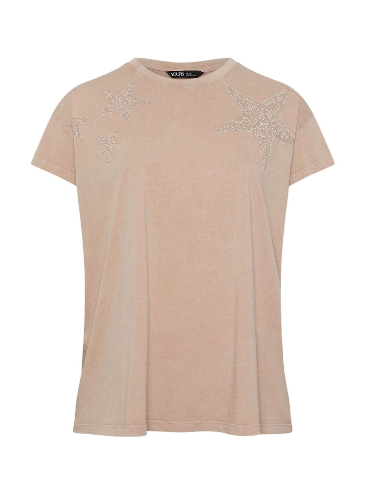 Yours Curve Pink Stud Embellished Star T-Shirt - Image 5 of 5