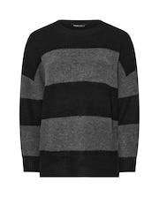 Yours Curve Grey Elephant Stripe Jumper - Image 4 of 4
