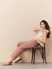 Raspberry Pink Crop Barrel Leg Jeans - Image 4 of 8