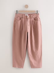 Raspberry Pink Crop Barrel Leg Jeans - Image 6 of 8