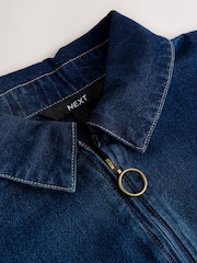 Azul oscuro - Lightweight Zip Through Denim 100% Cotton Playsuit - Imagen 8 de 8