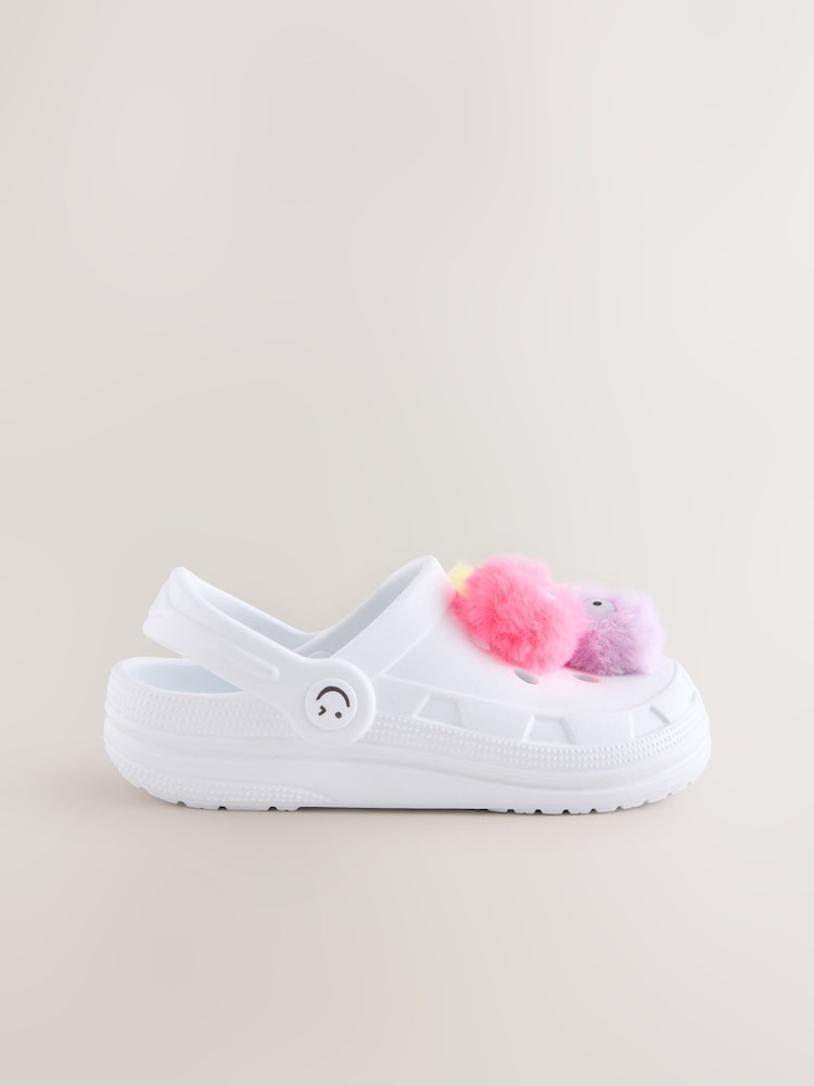 White Fluffy Monster Clogs - Image 2 of 5