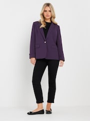 M&Co Purple Petite Button Cuff Blazer - Image 2 of 5