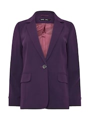 M&Co Purple Petite Button Cuff Blazer - Image 5 of 5