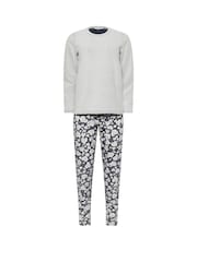 M&Co Heart Print Borg Pyjama Lounge Set - صورة 5 من 5