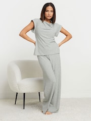 PixieGirl Petite – geripptes Top mit Wasserfallausschnitt - Bild 2 von 5