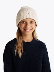 Tommy Hilfiger Natural 100% Cotton Pom Pom Beanie - Image 1 of 6